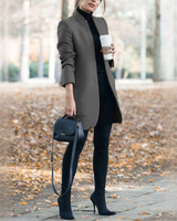 Savannah - Stilvoller langer Blazer in Grau