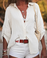 Milana - Bequemes Langarmshirt in Weiß