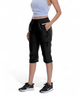 Norelia | Leichte Outdoor-Caprihose in Schwarz