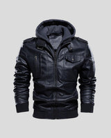Edem – Lederjacke Mit Reißverschlusstaschen in Marineblau