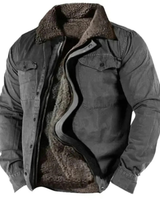 Andreas | Herren Warme Winterjacke mit Sherpa Kragen in Dunkelgrau