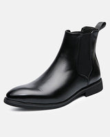 Herren Lederstiefelette mit seitlichem Gummizug - Heberto in Schwarz