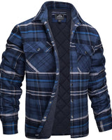 Darius | Herren-Holzfällerjacke im karierten Design in Bleu foncé