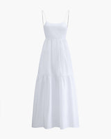 Unifarbenes rückenfreies Langkleid in Weiß