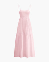 Unifarbenes rückenfreies Langkleid in Rosa