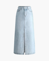 Damen Hoher Taille Jeansrock in Hellblau