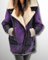BRYNN - Kuschelige Winterjacke in Lila