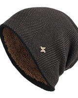 Qinch – Mit Fleece gefütterte Wintermütze in Kaffee