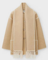 Brynora | Stilvolle Winterjacke mit integriertem Schal in Beige
