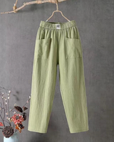 MARIKA - Leinenhose mit elastischer Taille in Grün