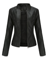 Kirsten | Damen Kunstleder-Bikerjacke mit Reißverschluss in Schwarz