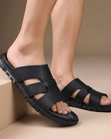 Richie - Modische Herren-Sommersandalen in Schwarz