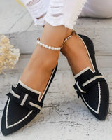 Franka  | geknotet Design flache Schuhe in Schwarz