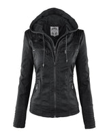 Eleganza Thermal Chic Lederjacke in Schwarz
