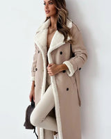Damen langer Wintermantel in Beige