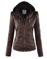 Eleganza Thermal Chic Lederjacke in Braun
