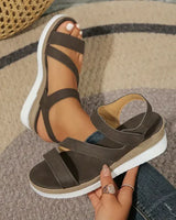Zinnia - Offene Freizeitschuhe aus Kunstleder mit Slingback in Browness