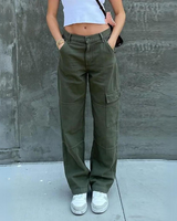 Marta | Damen Leinen Cargo Hose – Leinenhose Cargo Lässig für Alltag 2026 in Olivgrün