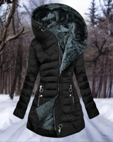 Zavilaya | Eleganter Plüschmantel für Damen in Schwarz