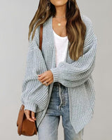 Elsa | Damen Freizeit-Strickjacke mit offener Vorderseite in Grau