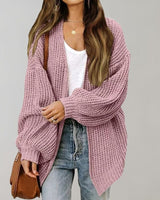 Elsa | Damen Freizeit-Strickjacke mit offener Vorderseite in Rosa