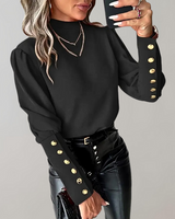Trendy Damenbluse mit Spitze - Clara in Schwarz