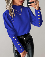 Trendy Damenbluse mit Spitze - Clara in Blau