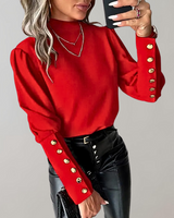 Trendy Damenbluse mit Spitze - Clara in Rot