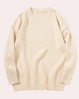 Trond - Lässiger Herren-Pullover mit Rundhalsausschnitt in Aprikose