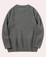 Trond - Lässiger Herren-Pullover mit Rundhalsausschnitt in Grau