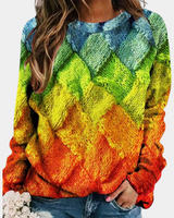 Stilvoller Bunter Damenpullover - Camilla in Regenbogen