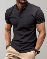 Leo - Elegantes Freizeit-Poloshirt in Schwarz