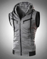 CARSON - Slim Fit Weste mit Kapuze in Dunkelgrau