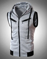 CARSON - Slim Fit Weste mit Kapuze in Hellgrau