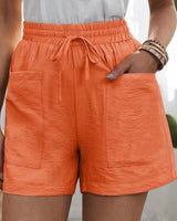 Lotta | Luftige Paperbag-Shorts in Orange