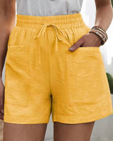 Lotta | Luftige Paperbag-Shorts in Gelb