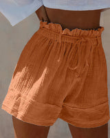 Lotta | Luftige Paperbag-Shorts in Hellorange