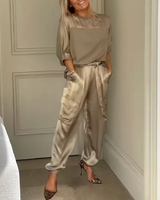 Averielle | Luxuriöses, fließendes zweiteiliges Set in Beige
