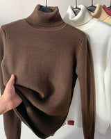 Charles | Maxi-Komfortpullover mit Rollkragen in Braun