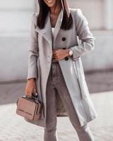 Elsa | Damen Stylischer Langer Steppmantel mit Kapuze in Grau