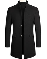 CAMILLO – Herren-Herbstmantel – Eleganter Mantel aus Premium-Stoffen in Schwarz