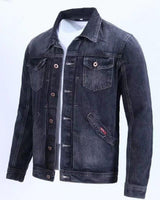 Retro-Jeansjacke für Herren in Dunkelgrau