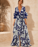 Liaya – Stilvolles „Korallengarten“-Kleid in Blau