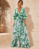 Liaya – Stilvolles „Korallengarten“-Kleid in Grün