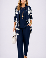 Carol | Elegantes 3-teiliges Casual-Set in Marineblau