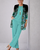 Gillian | Elegantes 3-teiliges Casual-Set in Teal Grün