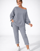 Nessa - federleichtes Loungewear-Set in Grau