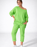 Nessa - federleichtes Loungewear-Set in Grün