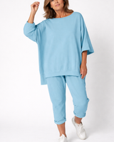 Nessa - federleichtes Loungewear-Set in Hellblau