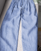 Kuupik – Weite Hose Aus Leinen in Blau